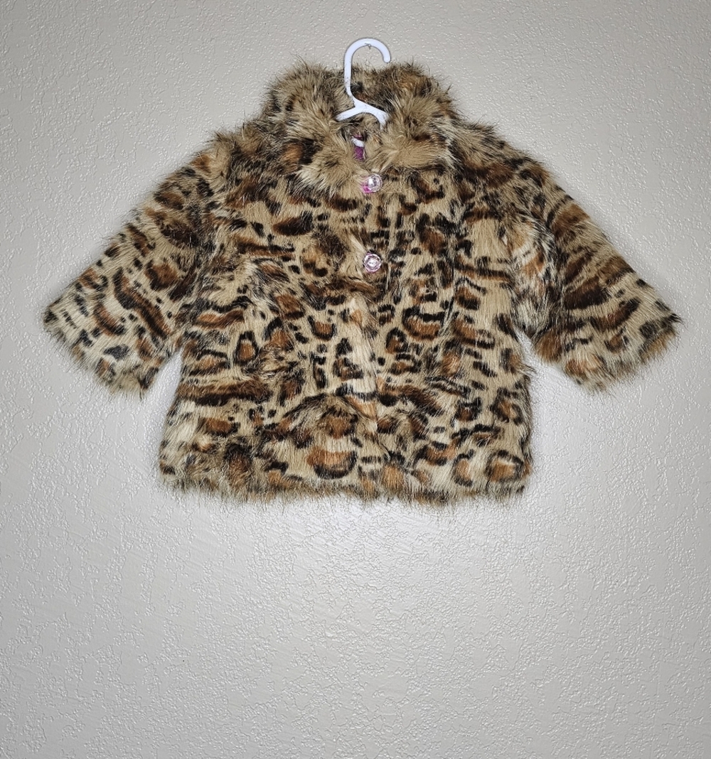HAUTE BABY Dtm Brown Leopard Sprint Faux Fur - Picture 3 of 5